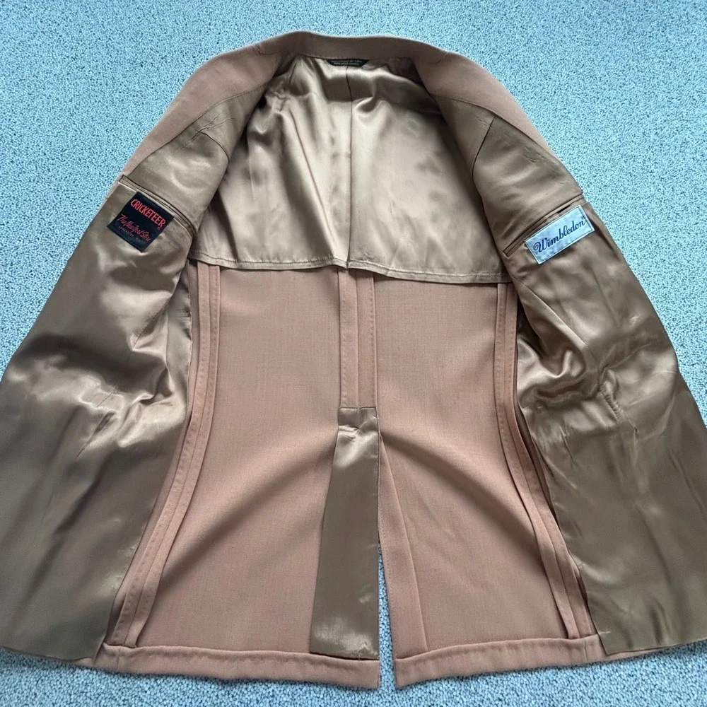 Wimbledon Cricketeer 60's-70's NWT Deadstock Blazer 40R Peachy Tan Preppy Tennis